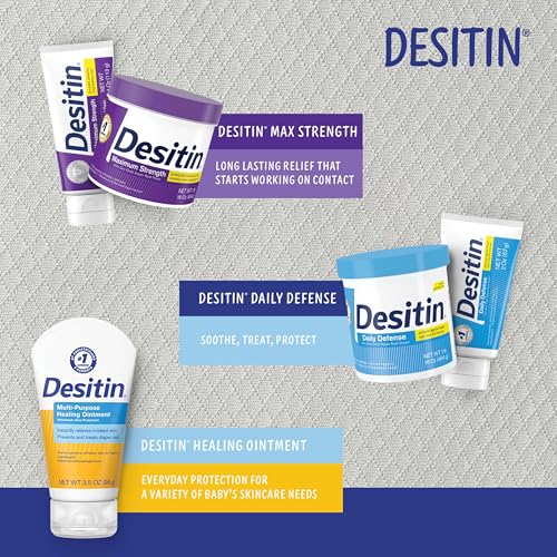 Image of Desitin Maximum Strength Baby Diaper Rash Cream, 40% Zinc Oxide, Hypoallergenic No Added Parabens & Dyes, Protects & Relieves Baby's Skin for Up to 12 Hours, 4.8 oz Tube, Pack of 6