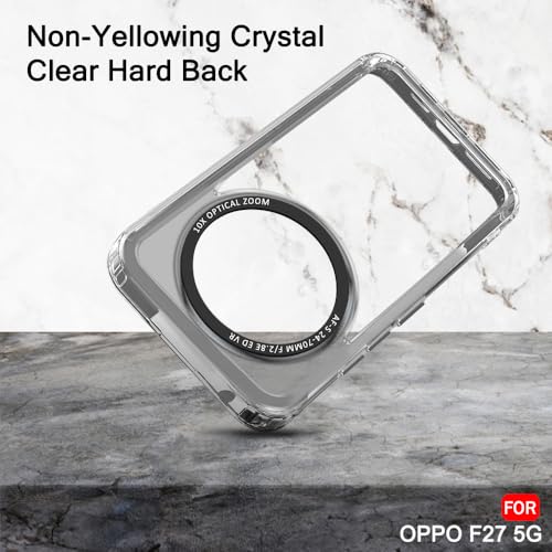 Image of TheGiftKart Hybrid Shockproof Back Cover Case for Oppo F27 5G | Stylish Camera Border | Electroplated Buttons | Crystal Clear Hard Back Cover Case (TPU & PC, Smoked Bumper)