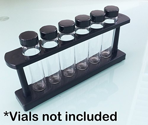 6 Hole Black Lightweight Plastic Test Tube Spice Rack for Vials Bottles Toothbrush Razor Pen Display Stand - Thumbnail 5