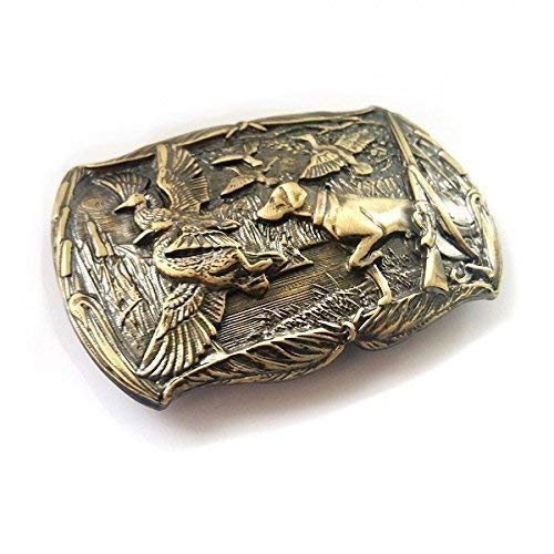 Belt Buckle Duck Hunting, Handmade Hunter Trophy Solid Brass Belt Buckle Duck Hunting Season #TOP2
