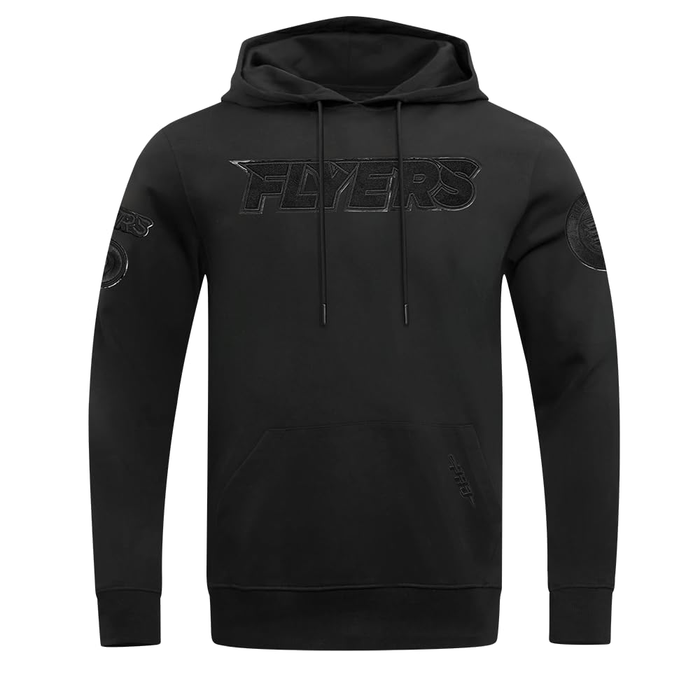 Pro Standard Mens NHL Classic Triple Black Cotton Double Knit Pull Over Hoodie