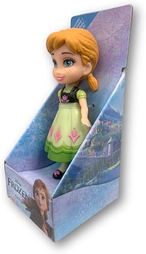 Miniatura 4 de Amarina Empaquetado en caja transparente para regalo, mini muñeca de 3.5 pulgadas, a elegir entre los 14 personajes de Frozen de estilo (Anna Green)