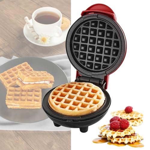 Waffle Maker, Mini Waffle Maker Machine,Waffle Maker Iron Machine, Non-Stick Electric Waffle Machine, Waffle Iron, Compact Snack Maker with Power/Ready Indicator Lights