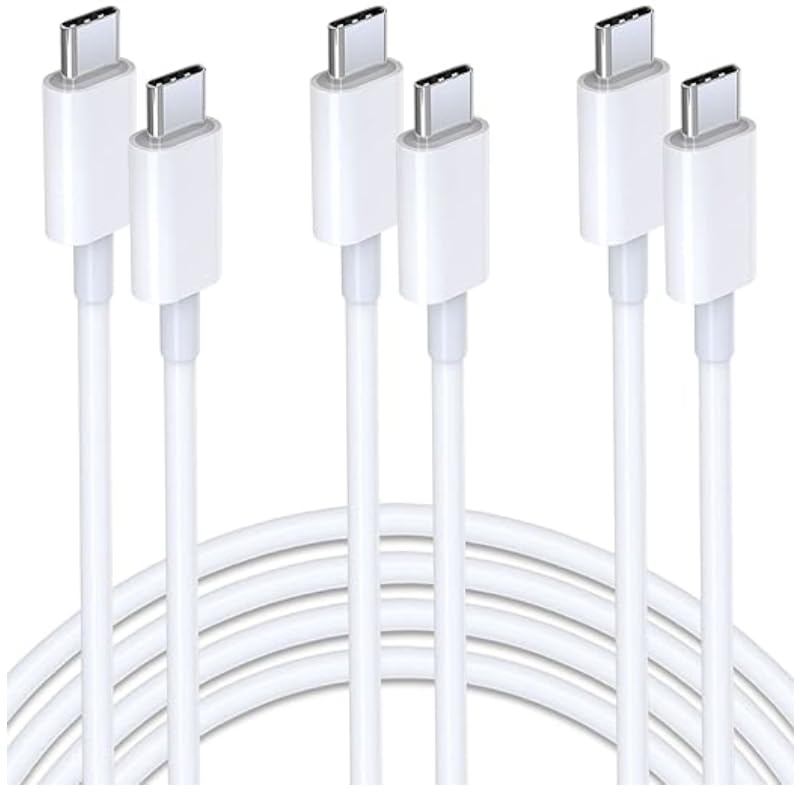 Allfixparts for USB C to USB C Charger Fast Charging 6Ft 3Pack Data Sync Type-C Cord for iPhone 17/16/15 All Series/MacBook/iPad/Airpods/iPad Mini/