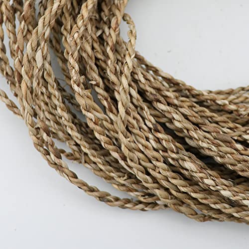 50M di corda in giacinto d'acqua e paglia di larghezza 5MM, intrecciata a mano, materiale in erba, trecce di rattan, lavorata a maglia, per riparazione di sedie, cestino decorativo