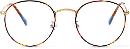 Miniatura 8 de AIEYEZO Round Glasses for Women Men Fashion Blue Light Blocking Glasses Circle Metal Wire Frame Eyeglasses