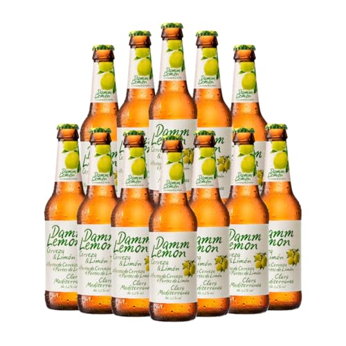 Damm Lemon Radler Beer 12 x 330ml Bottles | Spanish Cerveza & Limón Radler with 3.2% ABV | Crisp Citrusy Refreshing | Summer Beer for BBQs Picnics & Light Sipping
