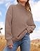 ZESICA Women's Turtleneck Batwing Sleeve Loose Oversized Chunky Knitted Pullover Sweater Jumper Tops,Khaki,Small