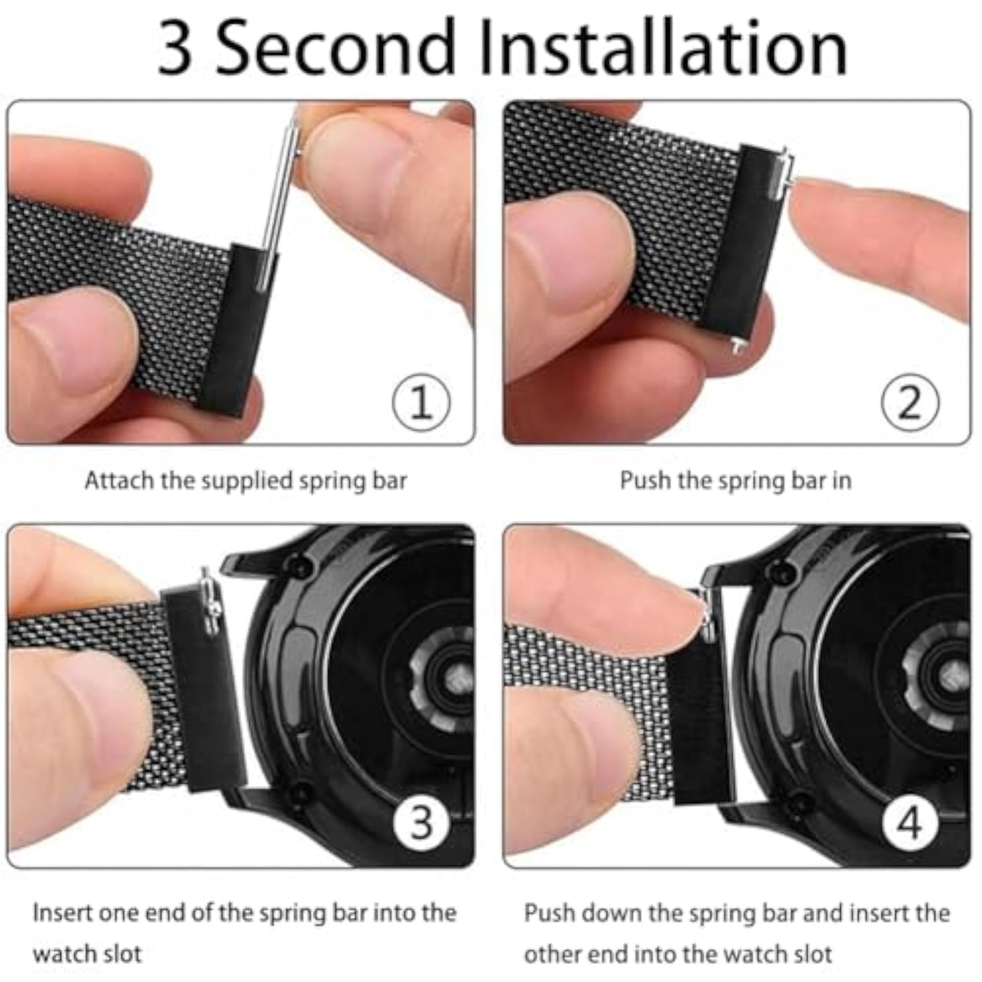 Quick Release Watch Straps with Strong Magnetic Clasp