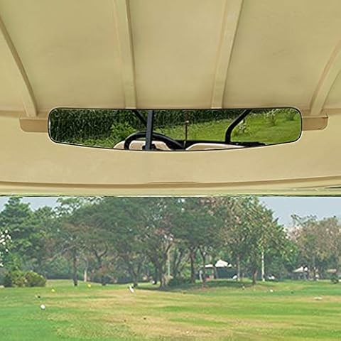 moveland [Newest] Golf Cart Rear View Mirror Without Vibration & Fall Off, 15" Wide Panoramic Mirror Compatible with EzGo, Yamaha, Club Car Cover