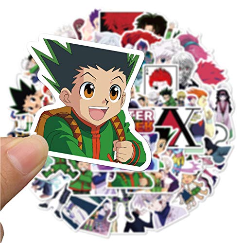 50pcs Japanese Hunter×Hunter Anime Stickers Waterproof Laptop Stickers Car Bicycle Suitcase Computer Water Bottle Mobile Phone Stickers Water Resistant Decals (HXH 1)