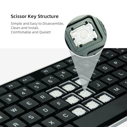 Image of USB Wired Keyboard for window,Comfortable Quiet Chocolate Keys, Durable Ultra-Slim Wired Computer Keyboard(QWERTY) for PC, Windows 11 /10 /8 /7 /XP /Vista KB1430 (Sliver, Wired Keyboard For Windows)
