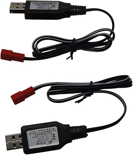 Miniatura 7 de Blomiky Paquete de 2 baterías recargables AA Nicd de 7.2V 900mAh 6 celdas con enchufe JST rojo y cable cargador USB para nueva versión TR-211 TR-212