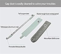 Vista 3 de Limpiador de polvo, artefacto de limpieza de polvo retráctil para muebles de fondo de cama, cepillo de limpieza de cenizas de polvo estático