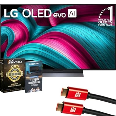 LG 48 Inch C5 Series OLED evo 4K UHD Smart webOS TV (2025) OLED48C5PUA Bundle with 4 YR CPS Enhanced Protection Pack, 2X 6FT HDMI Cable and Deco Gear Home Theater Beginner's Guide