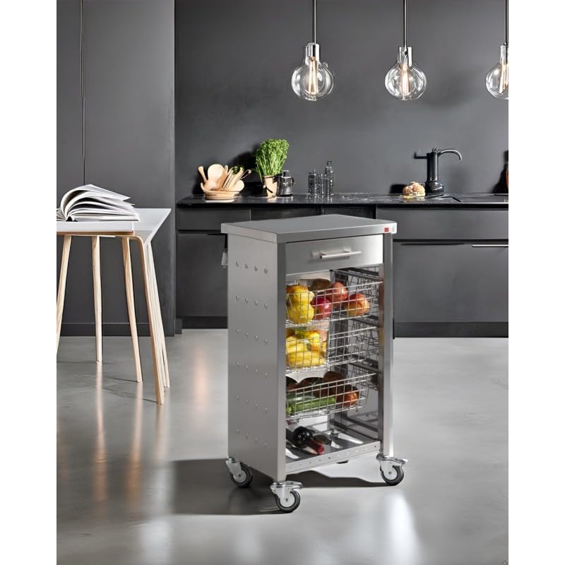 DON HIERRO - Carro de Cocina, Carrito verdulero Otto INOX-