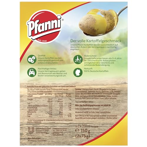 Pfanni Kartoffelpüree mit Räucherspeck und Zwiebeln, 10 x 2x2 Portionen (10 x 700 ml) – Bild 3