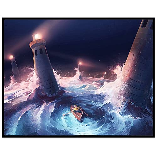 Peinture diamant kit complet phare 40x80cm loisir créatif strass point de croix