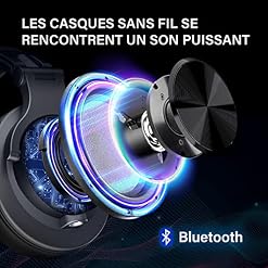 OneOdio Casque Bluetooth sans Fil BT5.2 avec 72 Heures A70, Réduction de Bruit CVC 8.0, 3 Câbles, Léger Confortable… - Les Beatles, Paul McCartney, John Lennon, RIngo Starr, George Harrison OneOdio Casque Bluetooth sans Fil BT5.2 avec 72 Heures A70, Réduction de Bruit CVC 8.0, 3 Câbles, Léger Confortable… – Image 4
