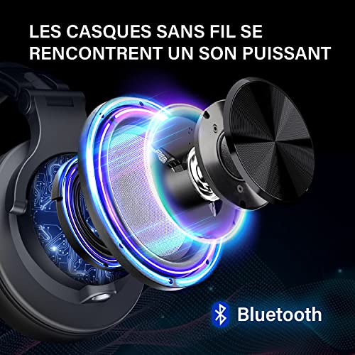 OneOdio Casque Bluetooth sans Fil BT5.2 avec 72 Heures A70, Réduction de Bruit CVC 8.0, 3 Câbles, Léger Confortable… - Les Beatles, Paul McCartney, John Lennon, RIngo Starr, George Harrison OneOdio Casque Bluetooth sans Fil BT5.2 avec 72 Heures A70, Réduction de Bruit CVC 8.0, 3 Câbles, Léger Confortable… – Image 5