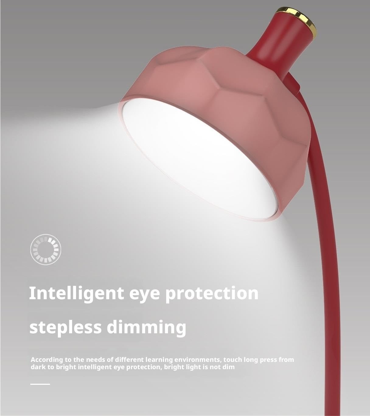 Ochrona Oczu Lampka Biurkowa LED Z Akumulatorem USB I Sterowaniem Dotykowym Do Nauki Lampa Biurkowa(Rot)
