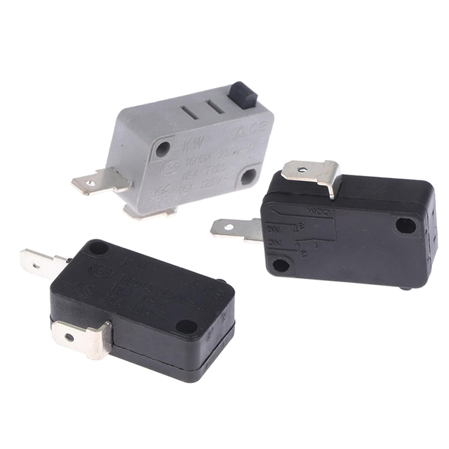 KW16(5) / KW3A for Household Microwave Oven Door Switch 125V/250V 16A Normally Open/Close(1Pcs KW3A)