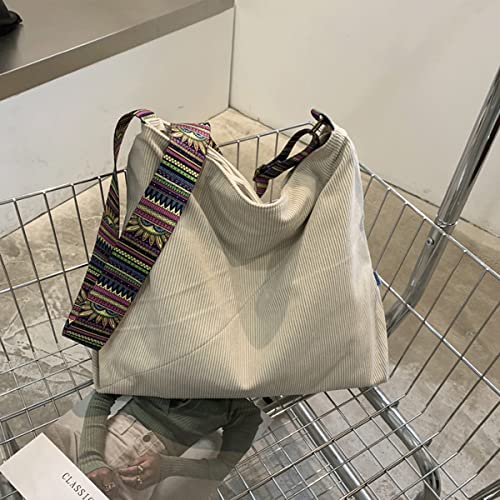 Image of JARKJARD Women Corduroy Tote Bag Large Shoulder Hobo Bag for Women Boho Casual Handbag Purse