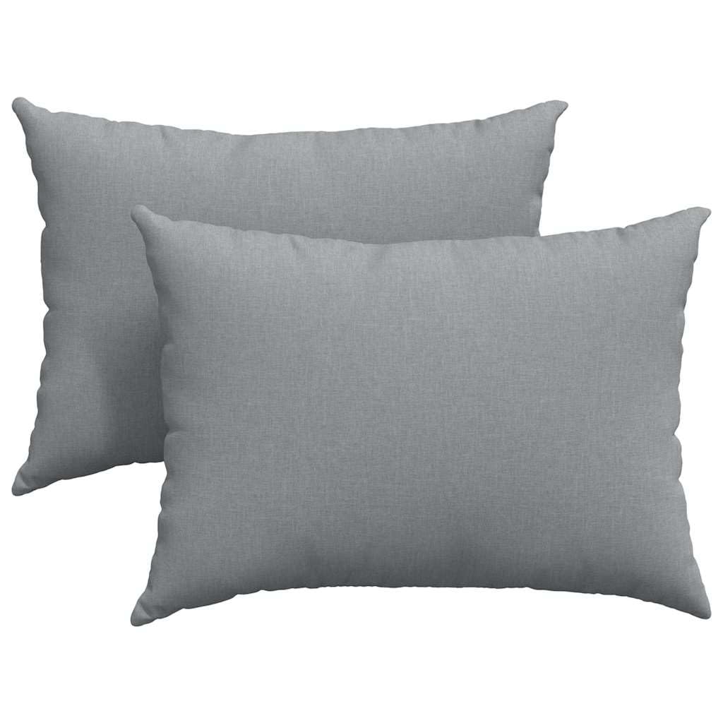 2er Set Sofakissen Hellgrau 70 x 50 cm Stoff Couchkissen | Weiche Couchkissen im 2er Set mit abnehmbarem Bezug für gemütliche Stunden im Wohnzimmer und Schlafzimmer.