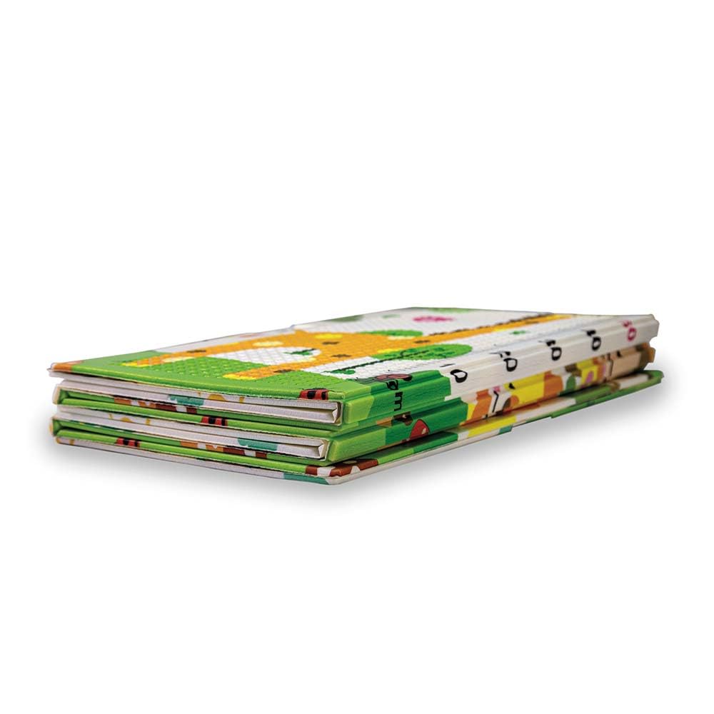 OLIVO.shop Tappeto gioco bambini pieghevole, Tappeto bambini, tappeto gioco neonato reversibile e non tossico, Tappeto cameretta 150x200 cm PLAY (GIRAFFA/CIRCO)