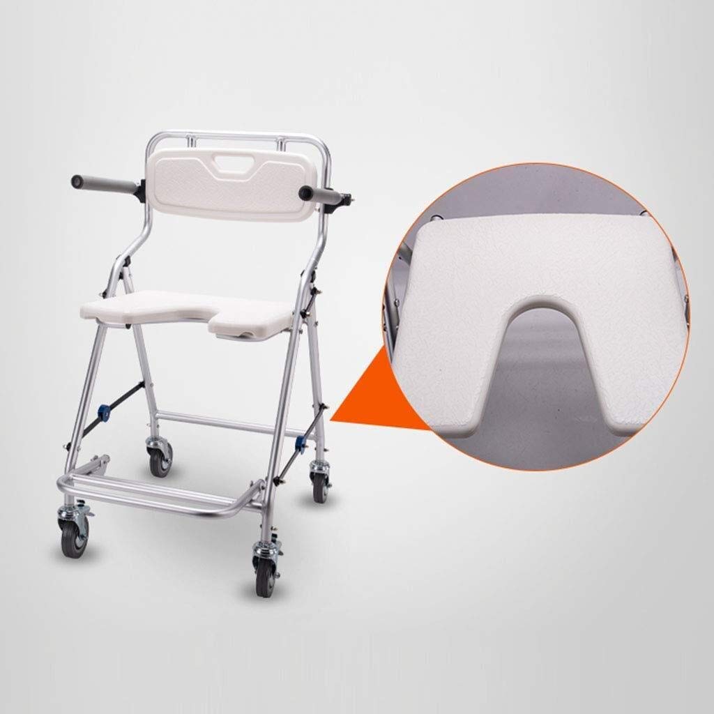 Sgabello da Doccia, Sedile da Doccia, Sedia da Doccia Pieghevole con Ruote, Telaio in Lega di Alluminio Impermeabile, capacità di Carico Eccellente, 340 kg