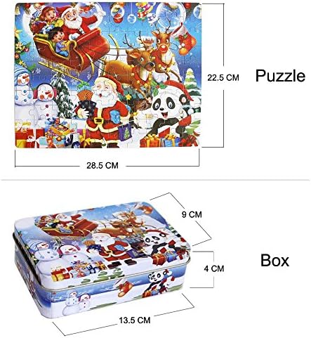 Elloapic 100 Piece Jigsaw Puzzle Wooden Hard Paper Cartoon DIY Puzzle Toys Educational Brain Training Toy Creative Handmade Play Set for Children Christmas Santa-Claus Xmas 4 51ZClN6pd1L. AC