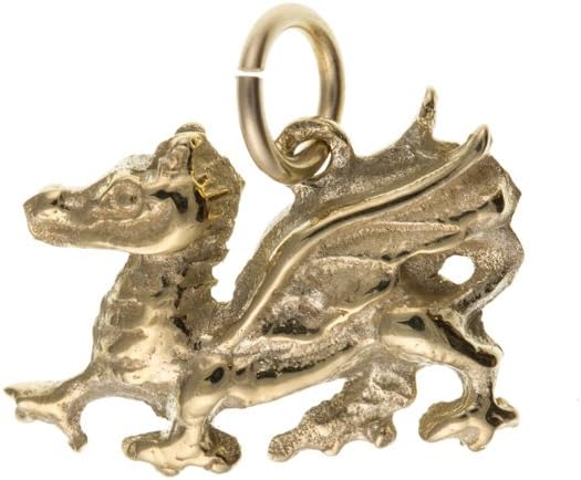 Solid 9ct Yellow Gold Solid Welsh Dragon Charm