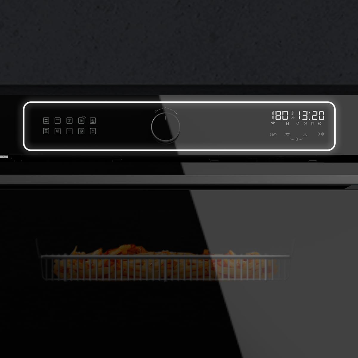 Cecotec Forno Bolero Hexa AF319000 Glass Black A, Classe A, 133 L, 11 Funzioni con AIrFryer, Pizza Master, Steam Assist, Easy Clean, 5 Posizioni