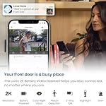 Lorex 2K Wi-Fi Smart Video Doorbell Security Camera, Black – Includes 32 GB Micro SD, No Subscription Fee - Smart Security Lighting, Night Vision, Motion Detection, Battery Powered, IP65 Weatherproof - Image 3