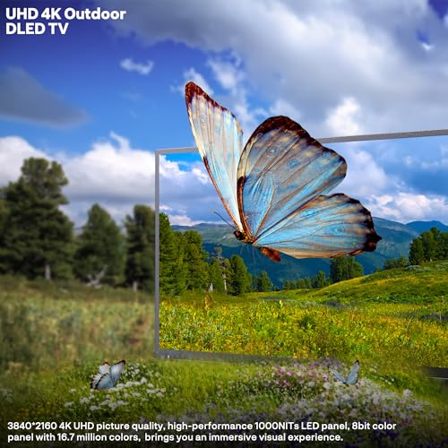 Image of SYLVOX New 75 inch Outdoor Smart TV, Superior Waterproof Performance, Upgraded Matte Finish for Enhanced Anti-Glare Effect, Full Metal, with Dolby Atmos, 1000nits, Partial Sun Deck Pro 3.0+ Series