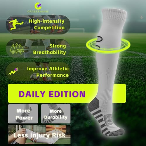 Adult Soccer Socks Men and Women, Pre Cut Breathable Hole Football Socks, Anti Slip Knee High Athletic4
