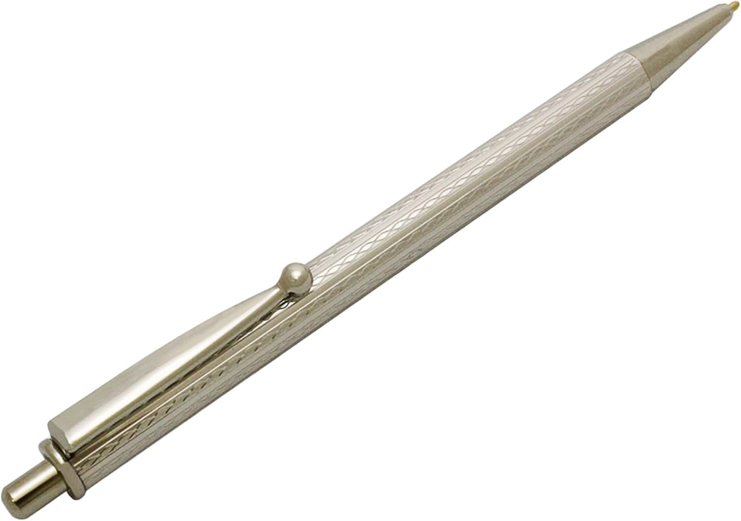 NYLOE - Bolígrafo de acción por botón - Personalizado - Plata de Ley maciza 925 con revestimiento antioxidante - Recargable - Elegancia artesanal - Regalo de graduación - Made in Italy