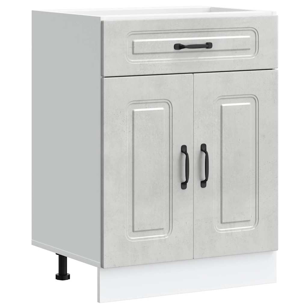 vidaXL Kitchen Base Cabinet Kalmar Concrete Grey Engineered Wood, sink base cabinet, base kitchen cabinet with drawer, sink base unit