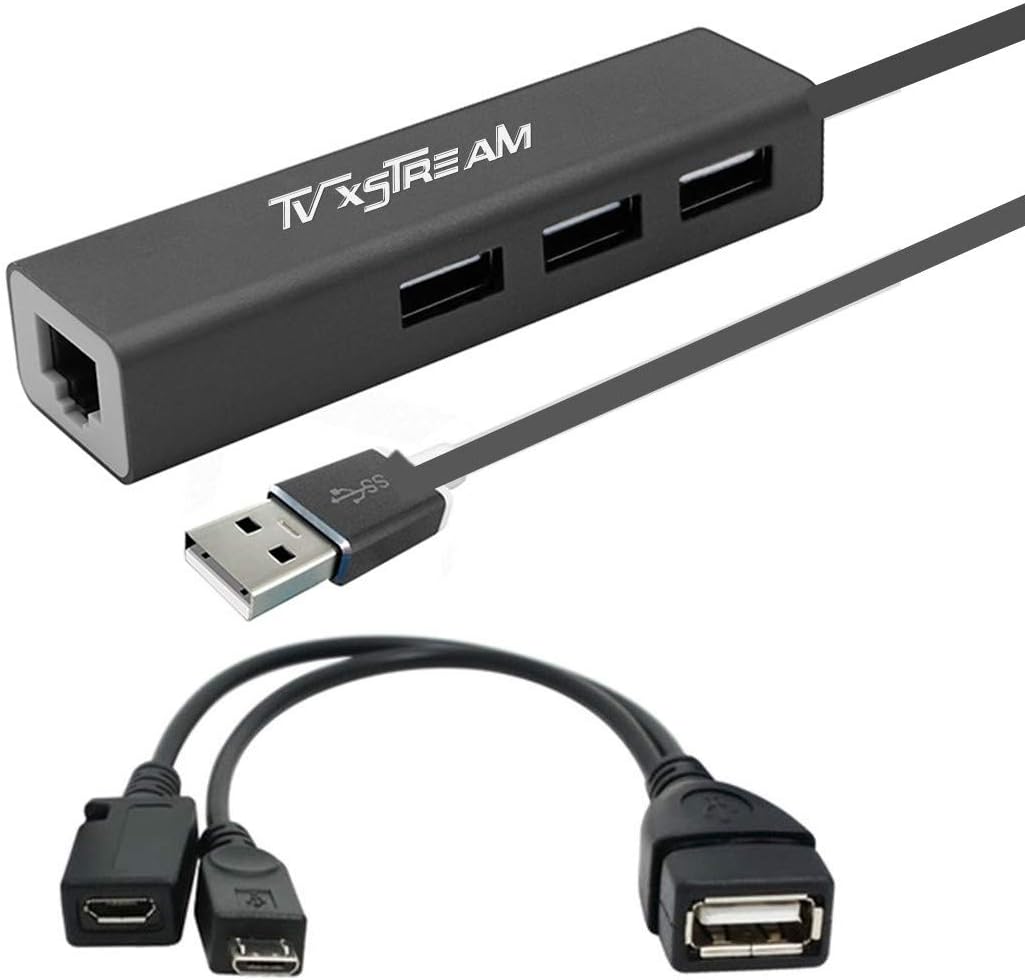 OTG Plus Ethernet Adapter with 3 Port HUB