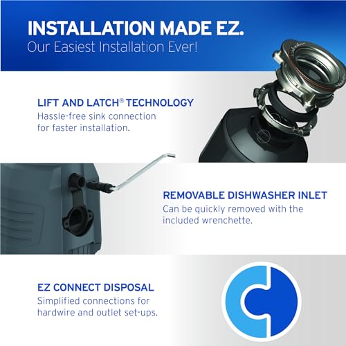 Image of InSinkErator Evolution Cover Control 3 /4 HP Garbage Disposal, Advanced Series EZ Connect Batch Feed Food Waste Disposer
