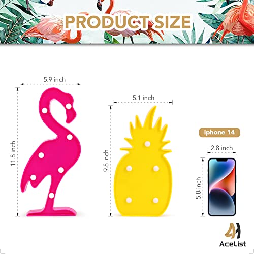 Acelist Luau Party Decorations Flamingos Pineapple Lights Tropical Hawaiian Themed Party Supplies Birthday Decor For Wall Table Desk Centerpieces #TOP2