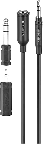Miniatura 2 de INSIGNIA Conector de auriculares de 12 pies, kit divisor y expansión Adaptador de 0.138 in para reproductor de música, reproductor de DVD, Adaptador