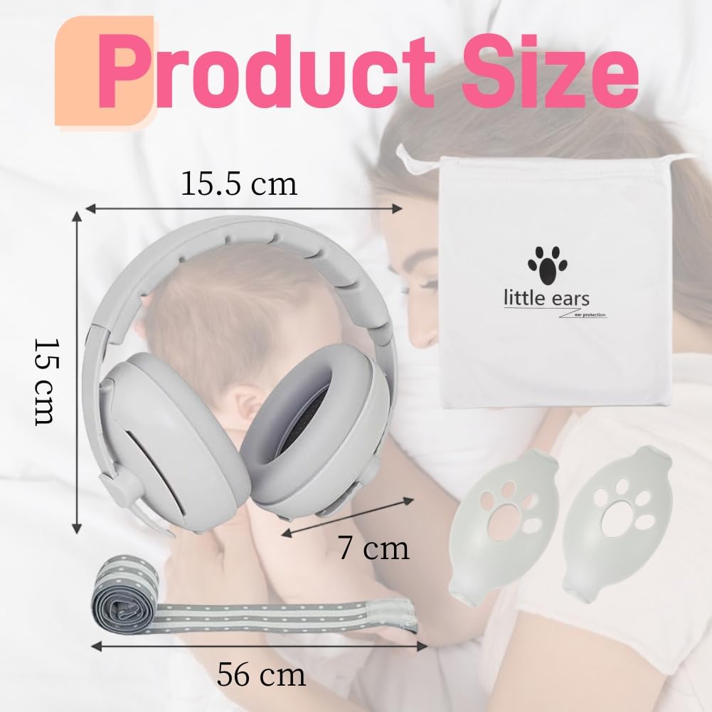 2 in 1 Cuffie Antirumore Neonato,Cuffie Antirumore,Cuffies Antirumores Bambini,Protettori Acustici per Neonati,Cuffies Antirumores Neonato Riduzione,Protezioni Acustiche per Bambini