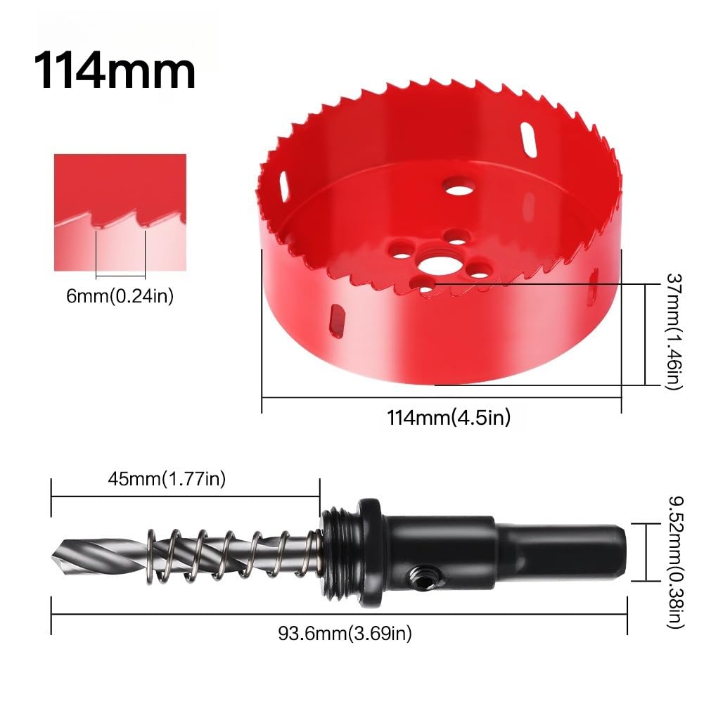 4.5" Bi-Metal Hole Saw - Metal, Wood & Plastic -2