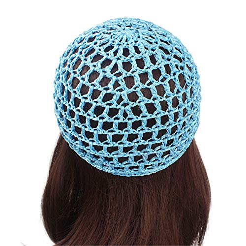 Image of Qianmome Women Soft Rayon Snood Hat Hair Net Crocheted Hair Net Cap Mix Colors