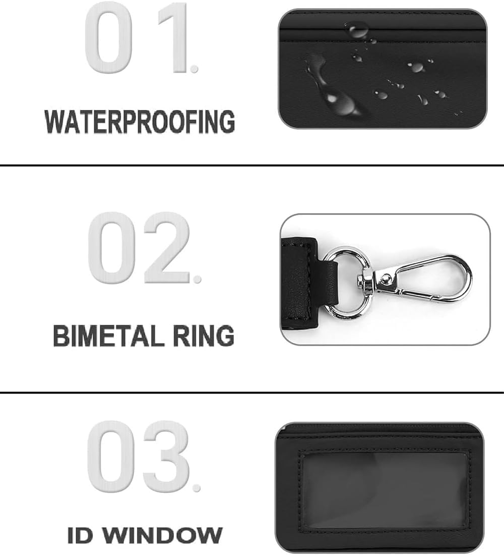 BreWel The Iris 'Wallet 2nd Gen,The Iris Pouch Wristlet, Zip Card Case mit ID-Fenster,Women 's Waterproof Nylon Keychain Wallet, The Iris' Card Wallets Keychain (B,Einheitsgröße)