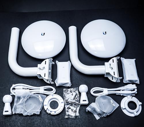 Image of Wireless Bridge NBE-5AC-GEN2 PRE-CONFIGURED Bundle of 2 Ubiquiti NanoBeam 5AC GEN2 with Two Poles - Outdoor Point-to-Point Wi-Fi Bridge, Plug and Play, 450+ Mbps Speed, 15+ km Range