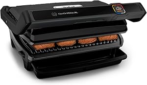 Tefal OptiGrill Elite XL Kontaktgrill, automatische Garzeitanpassung, perfekte Ergebnisse, 16 Programme, digitales Display mit Garstufenanzeige, abnehmbare XL-Platten, Elektrogrill, schwarz, GC760812