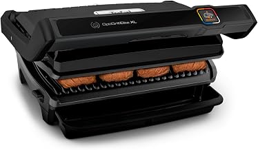 Tefal OptiGrill Elite XL Kontaktgrill, automatische Garzeitanpassung, perfekte Ergebnisse, 16 Programme, digitales Display mit Garstufenanzeige, abnehmbare XL-Platten, Elektrogrill, schwarz, GC760812