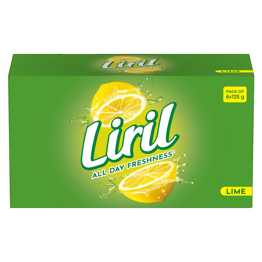 Liril Lime Bathing Bar | Feel the Citrus Burst of Freshness | Pack of 6 (6 x 125g)